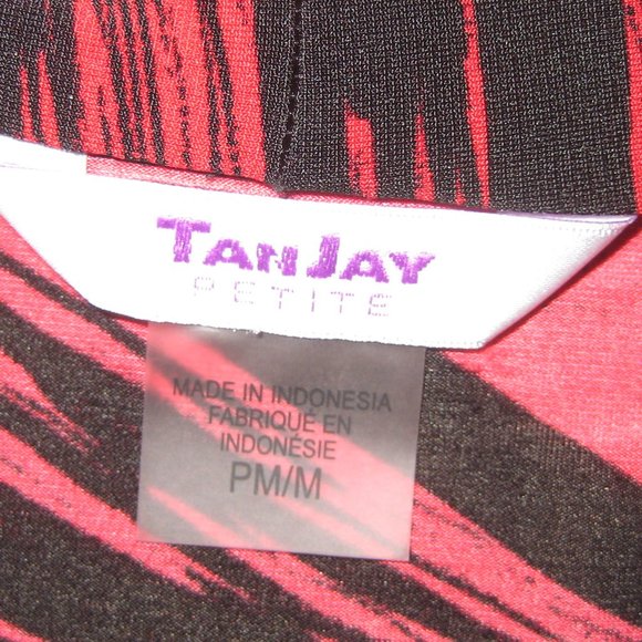 Ladies Blouse, TanJay, Petite Medium, Red/Black - Picture 5 of 5